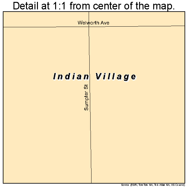 Indian Village, Indiana road map detail