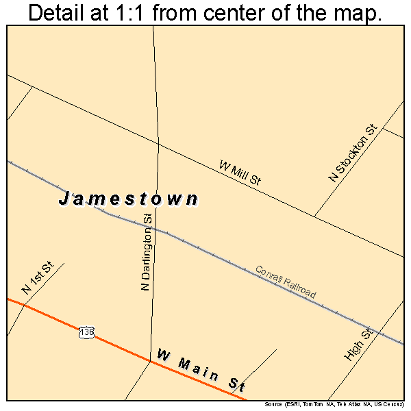 Jamestown, Indiana road map detail