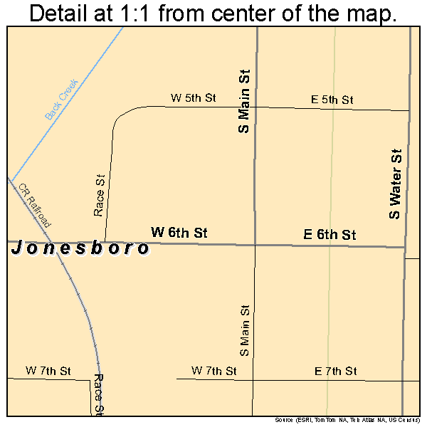 Jonesboro, Indiana road map detail