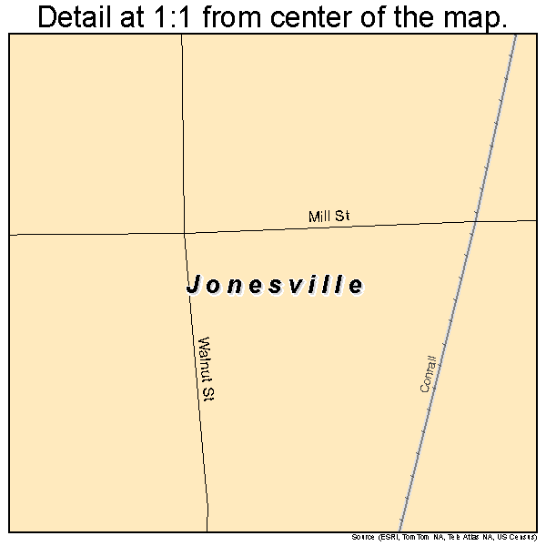 Jonesville, Indiana road map detail