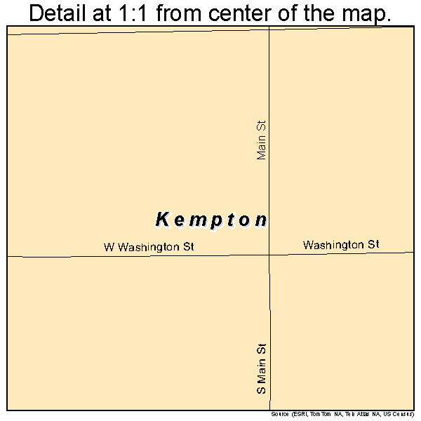 Kempton, Indiana road map detail