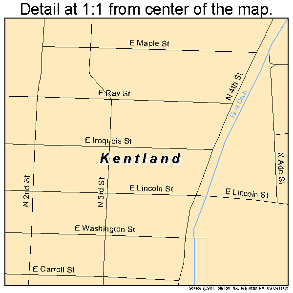 Kentland, Indiana road map detail