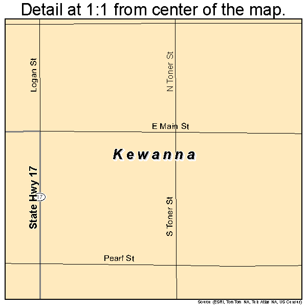 Kewanna, Indiana road map detail