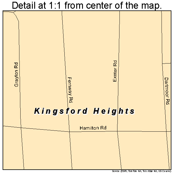Kingsford Heights, Indiana road map detail