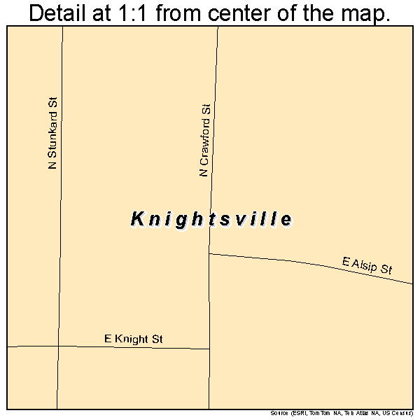Knightsville, Indiana road map detail