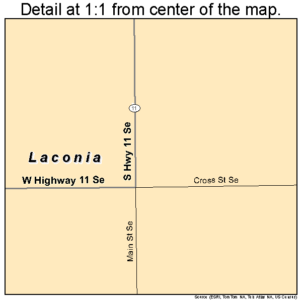 Laconia, Indiana road map detail