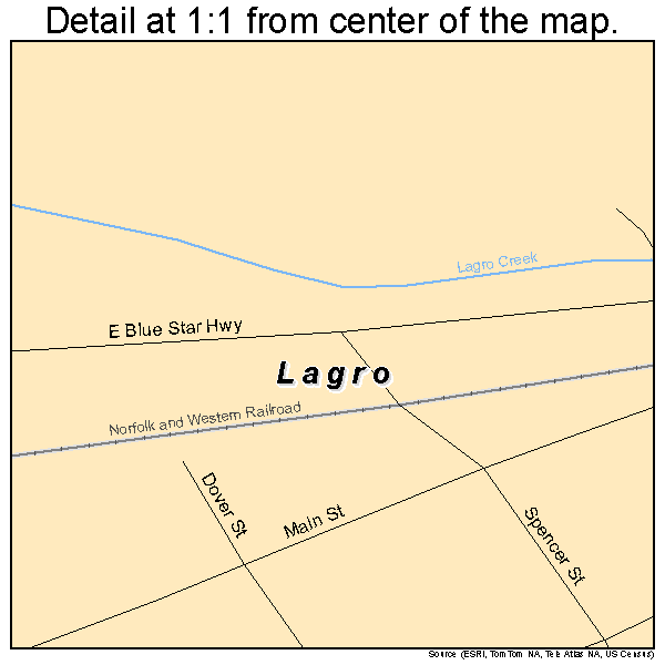 Lagro, Indiana road map detail