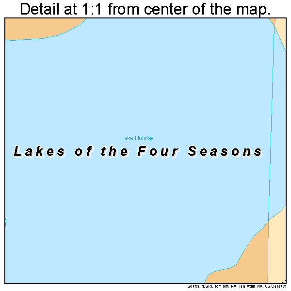 Lakes of the Four Seasons, Indiana road map detail