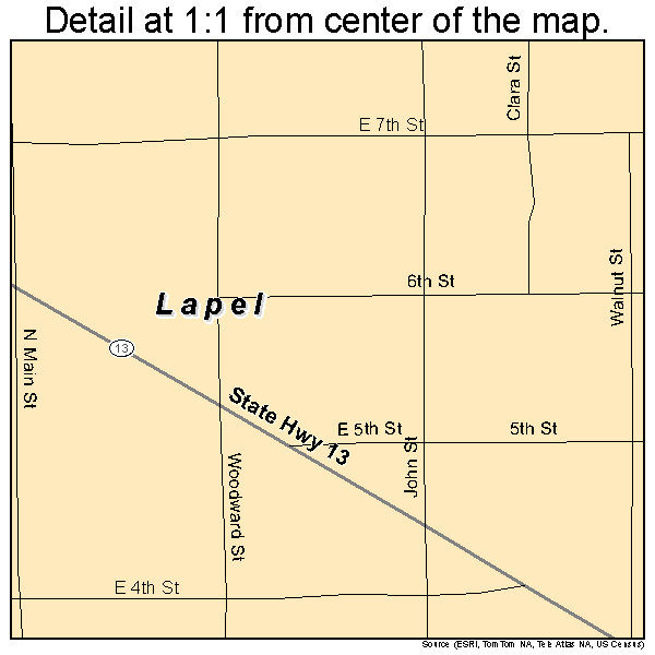 Lapel, Indiana road map detail
