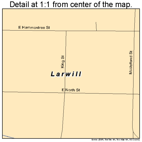 Larwill, Indiana road map detail