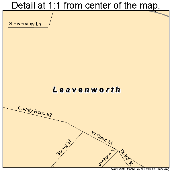 Leavenworth, Indiana road map detail