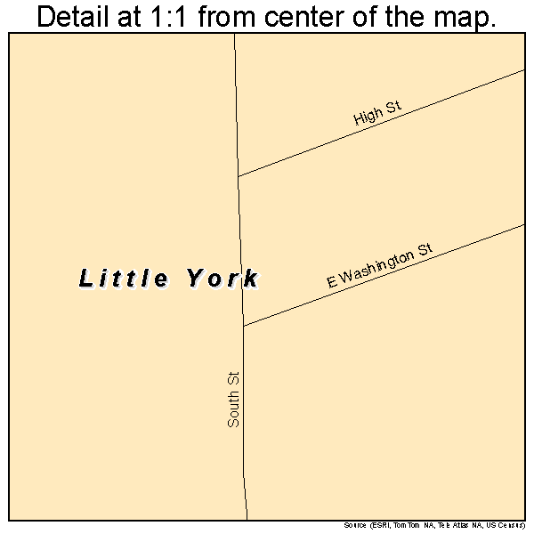 Little York, Indiana road map detail