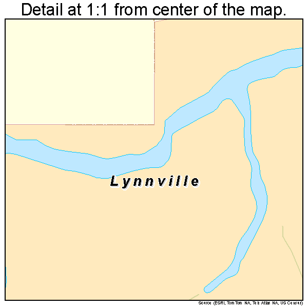Lynnville, Indiana road map detail