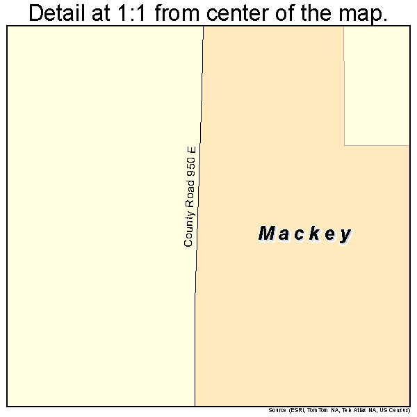 Mackey, Indiana road map detail