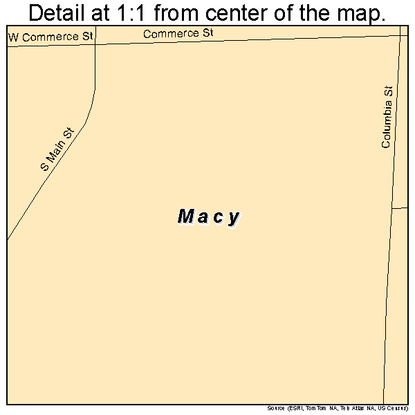 Macy, Indiana road map detail