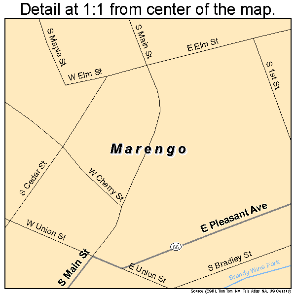 Marengo, Indiana road map detail