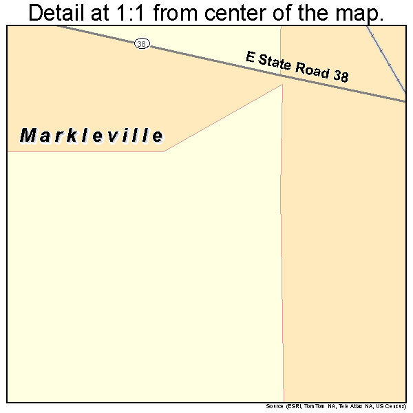 Markleville, Indiana road map detail
