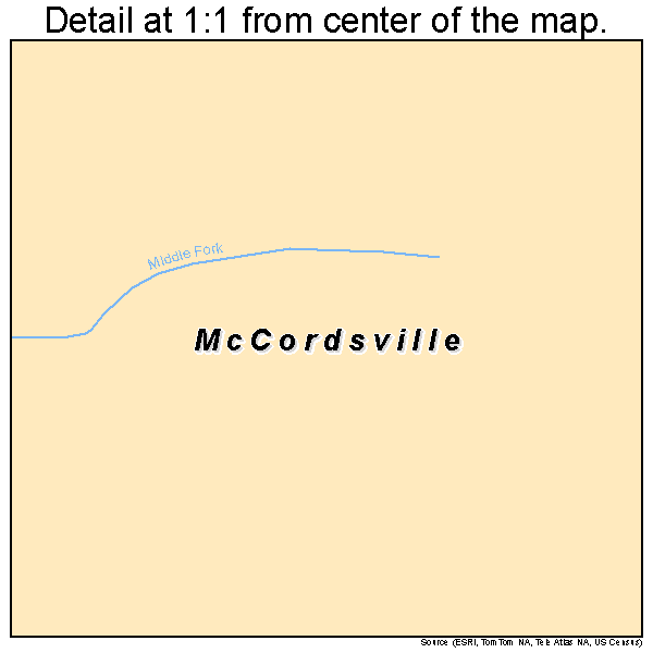 McCordsville, Indiana road map detail