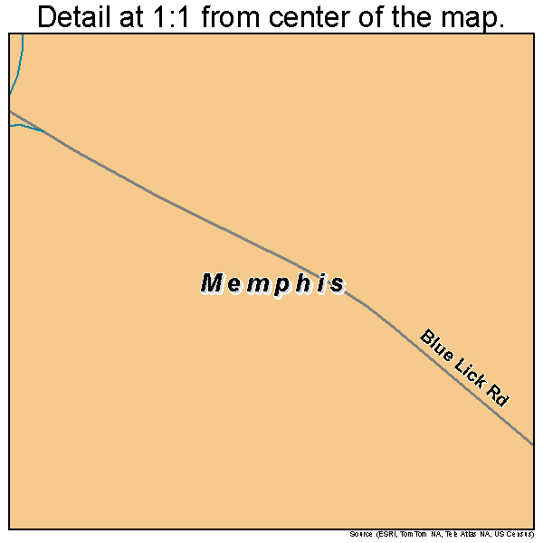 Memphis, Indiana road map detail