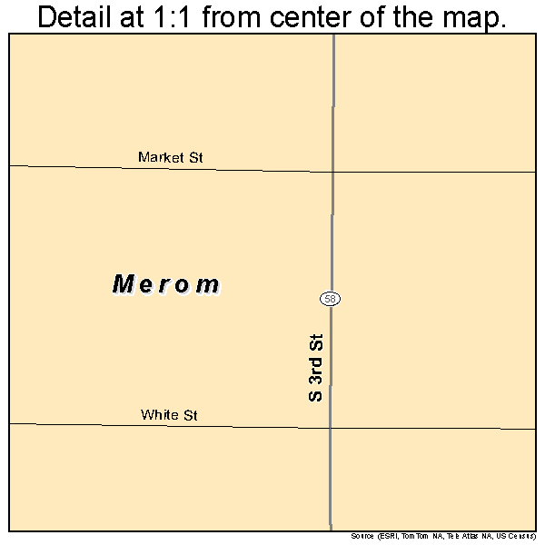 Merom, Indiana road map detail