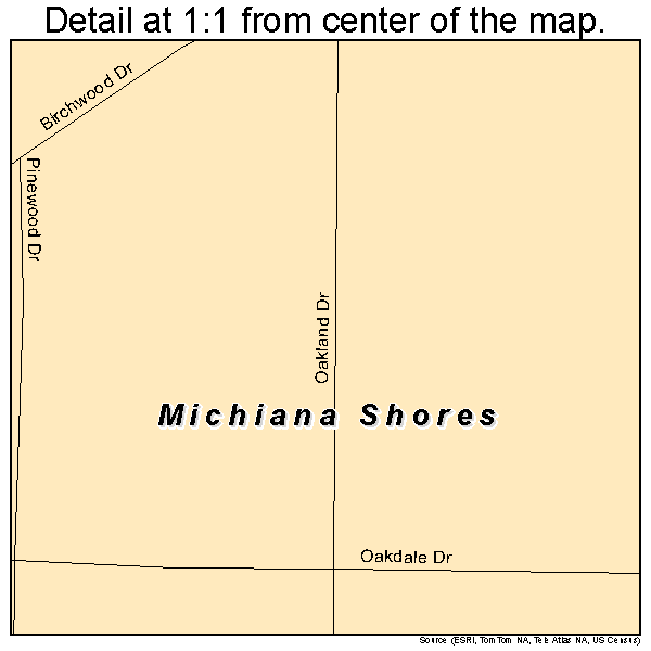 Michiana Shores, Indiana road map detail
