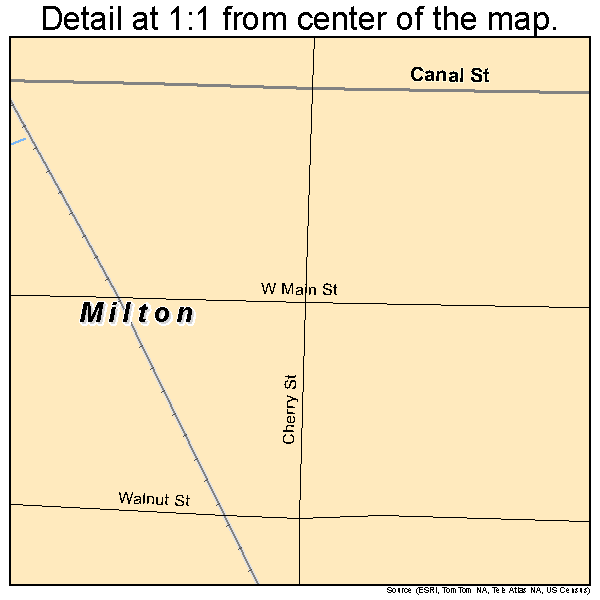 Milton, Indiana road map detail