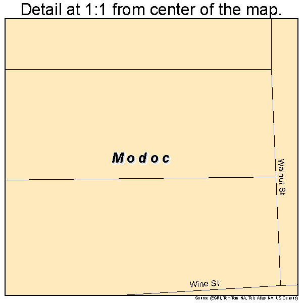 Modoc, Indiana road map detail
