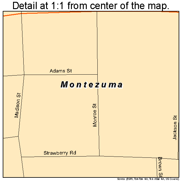Montezuma, Indiana road map detail