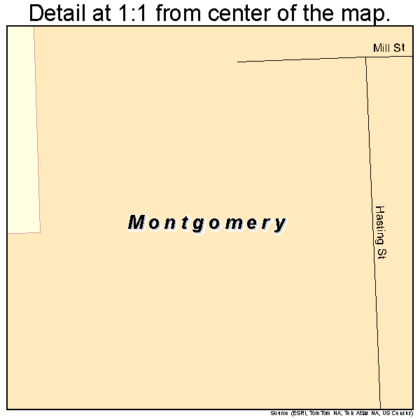 Montgomery, Indiana road map detail