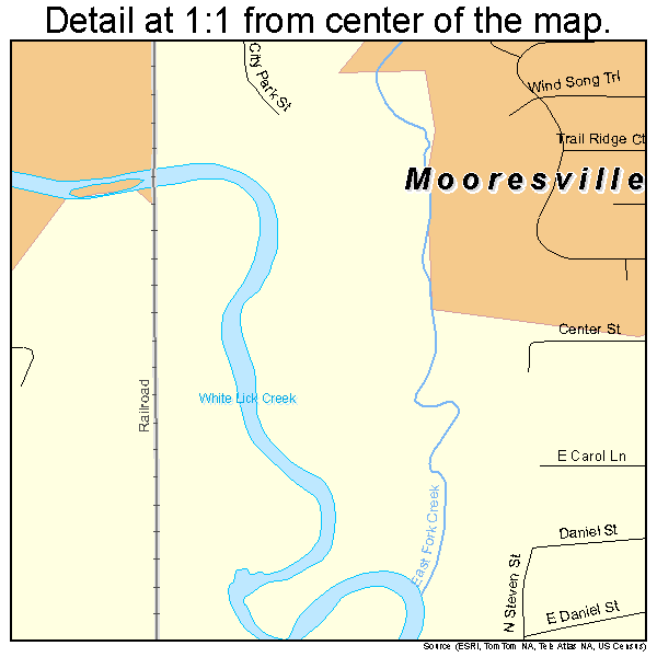 Mooresville, Indiana road map detail