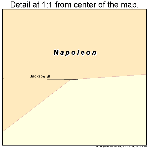 Napoleon, Indiana road map detail