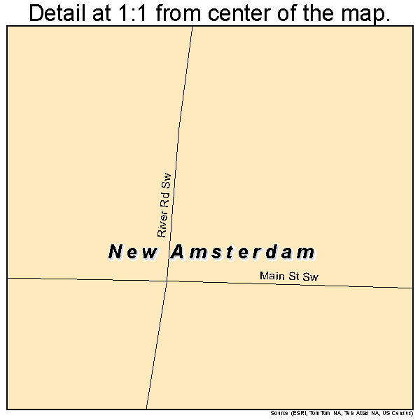 New Amsterdam, Indiana road map detail