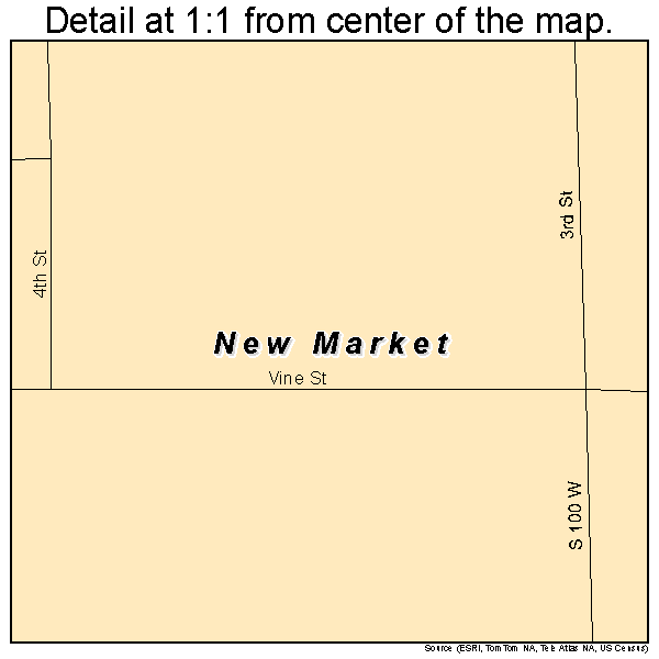 New Market, Indiana road map detail