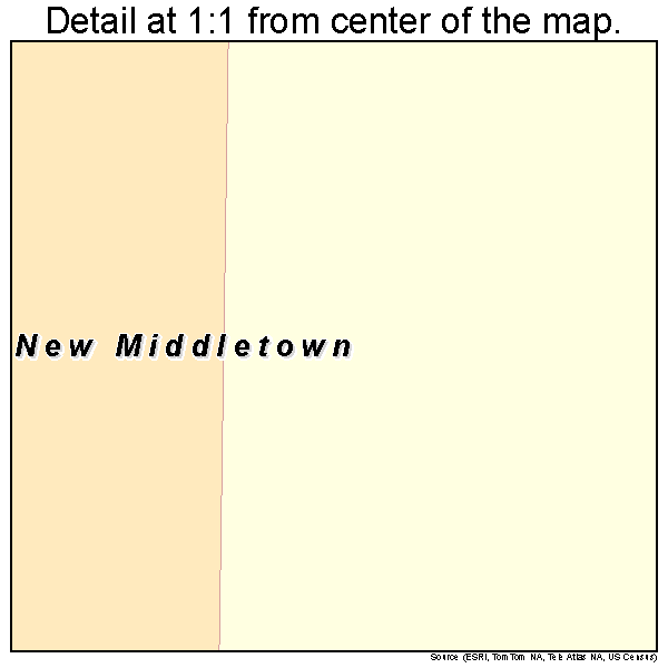 New Middletown, Indiana road map detail