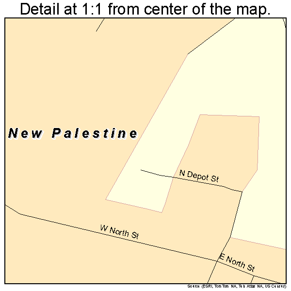 New Palestine, Indiana road map detail