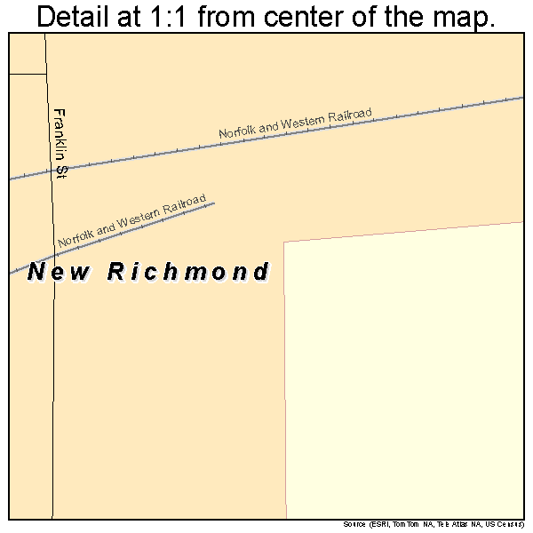 New Richmond, Indiana road map detail