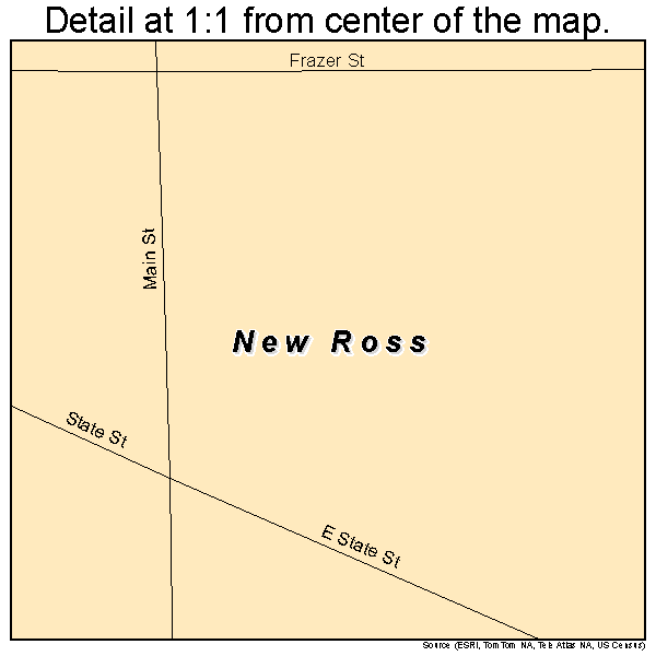 New Ross, Indiana road map detail