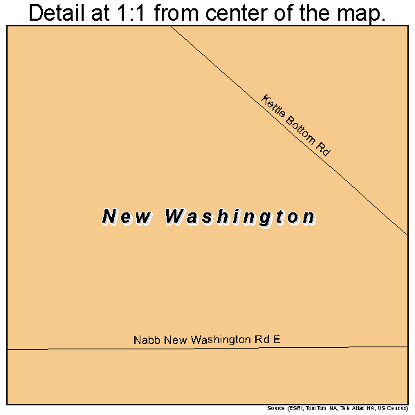 New Washington, Indiana road map detail