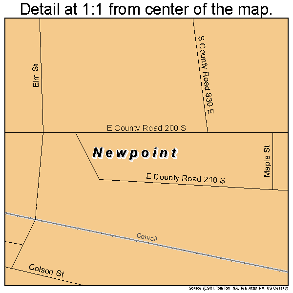 Newpoint, Indiana road map detail