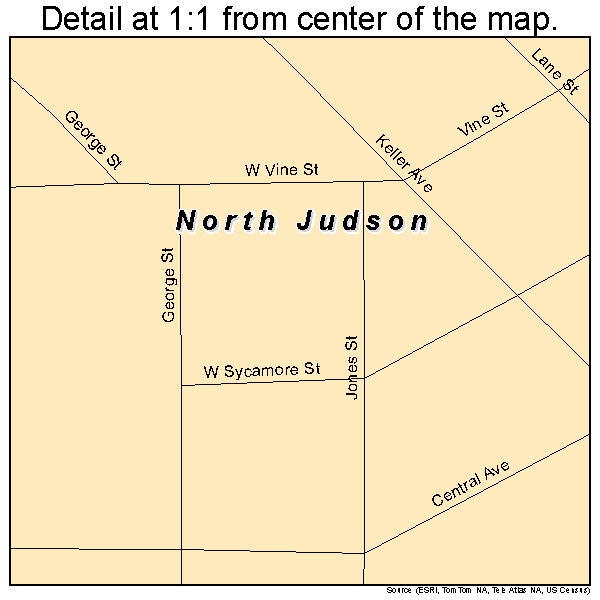 North Judson, Indiana road map detail