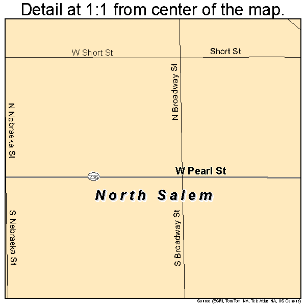 North Salem, Indiana road map detail