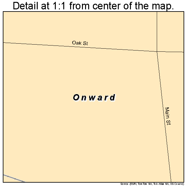 Onward, Indiana road map detail