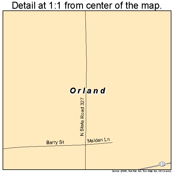 Orland, Indiana road map detail
