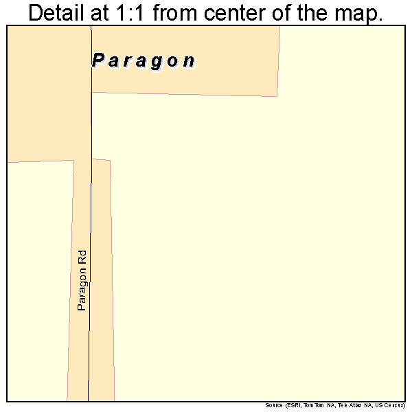 Paragon, Indiana road map detail