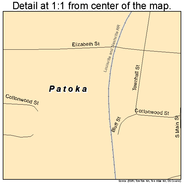 Patoka, Indiana road map detail