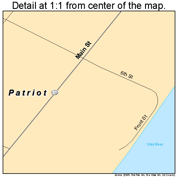 Patriot, Indiana road map detail