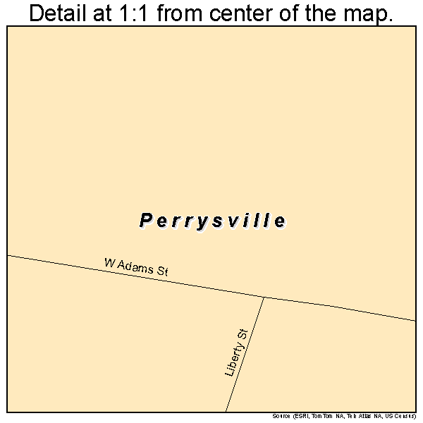 Perrysville, Indiana road map detail
