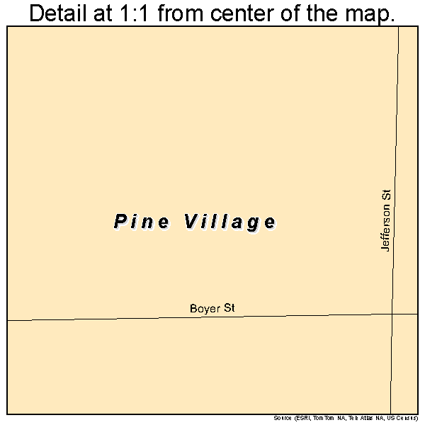 Pine Village, Indiana road map detail