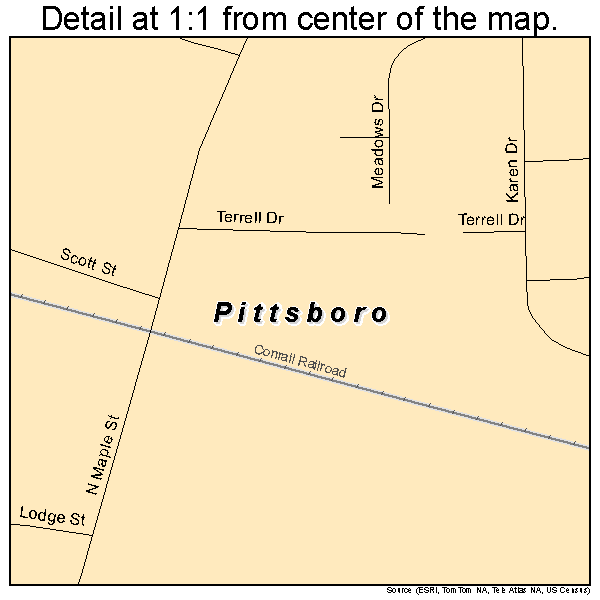 Pittsboro, Indiana road map detail