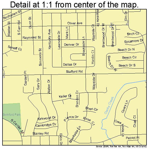 Plainfield, Indiana road map detail